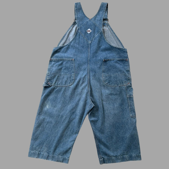Big Mac Vintage Denim Overall Shorts 80s Blue - Picture 3 of 16